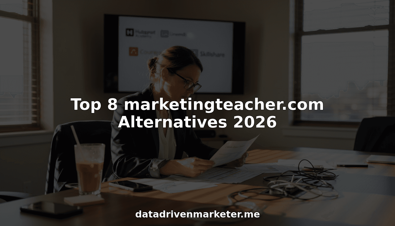 Marketer comparing online education platforms