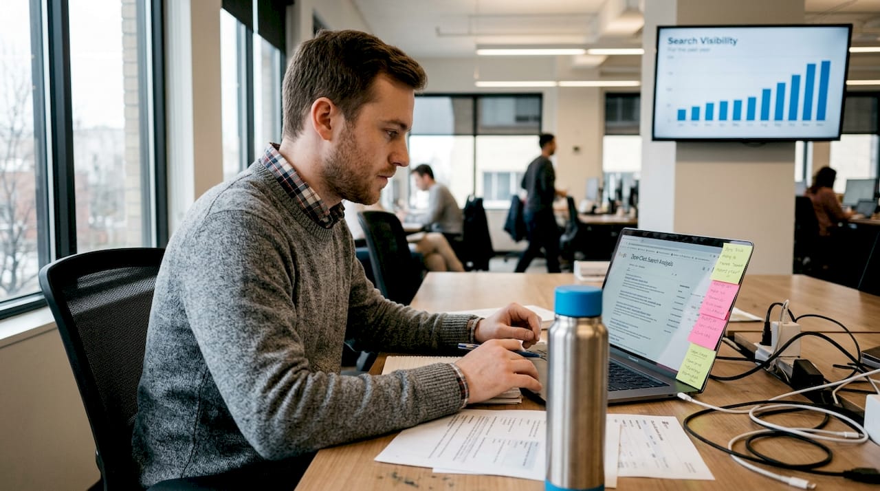 Marketer analyzing zero-click search results