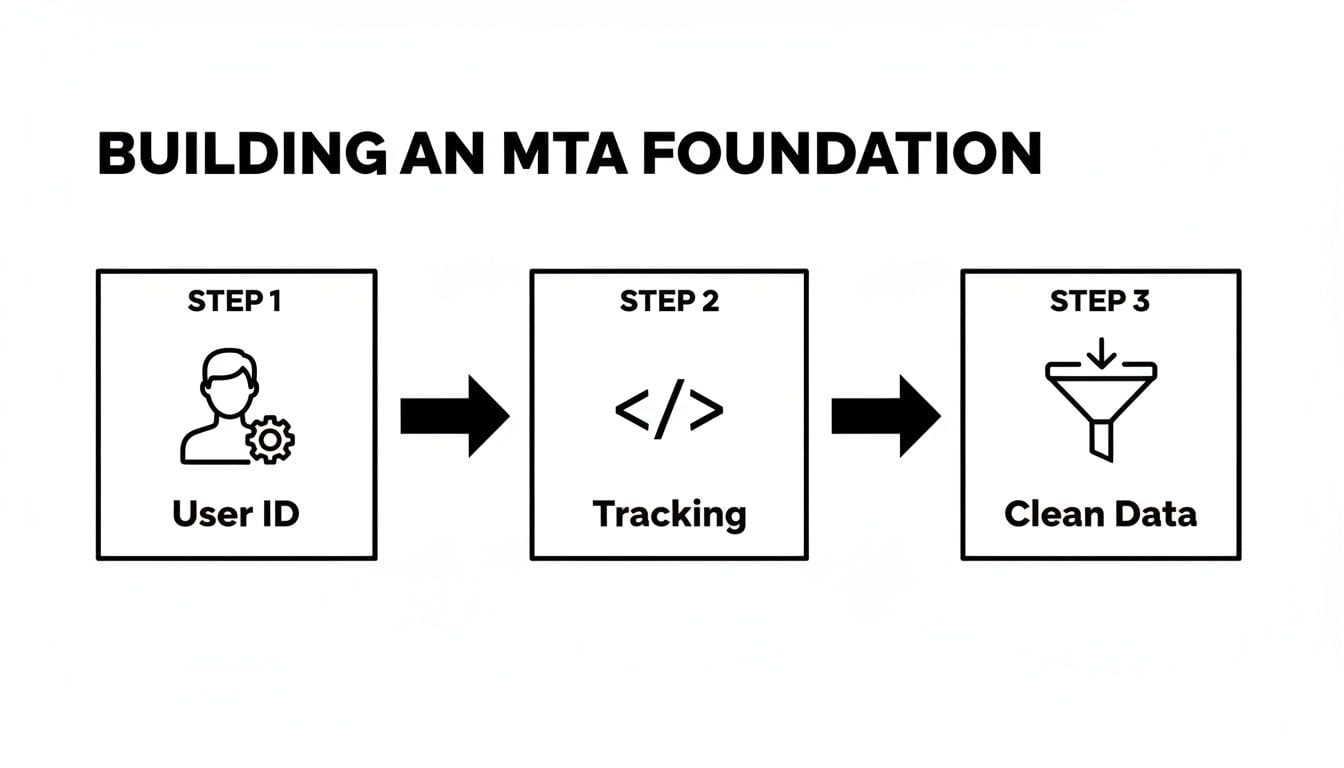 Three steps to an MTA foundation: user identification, tracking and clean data